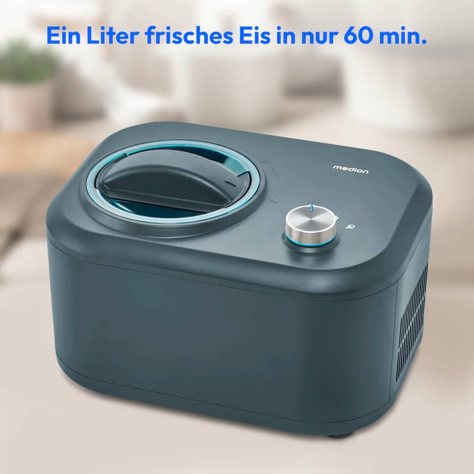 Ein Liter frisches Eis in nur 60 Min. mit der Medion Eismaschine