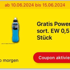 Netto eine Flasche Powerade 0,5l gratis