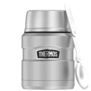 Thermos STAINLESS KING FOOD JAR 470 ml, stainless steel mat, Thermosbehälter aus Edelstahl mit Löffel, 9 h heiß / 14 h kalt für 17,48€ (statt 24,31€)