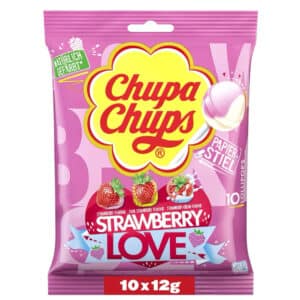 Chupa Chups Strawberry Lover Lutscher-Beutel 10x12g für 1,03€ (statt 1,69€)