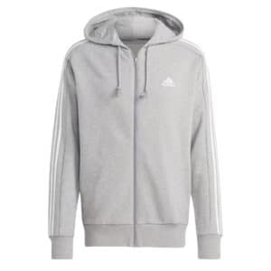 adidas Herren Essentials French Terry 3-Stripes Full-Zip Hooded  in grau für 29,90€ (statt 49,99€)