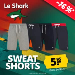 Le Shark Sweatshorts für nur 5,95€ (zzgl. Versand | entfällt ab 50€)