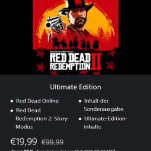 Red Dead Redemption 2: Ultimate Edition (PlayStation 4) für 19,99€ statt 31,98€