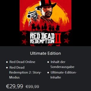 Red Dead Redemption 2: Ultimate Edition (PlayStation 4) für 29,99€ statt 51,30€