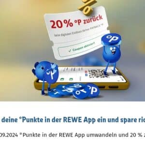 Payback Punkte in der REWE App einlösen und 20 % der Punkte zurück erhalten ab dem 22.07.2024 - 01.09.2024