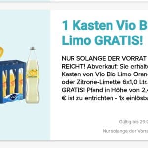 1 Kiste Vio Bio Limo gratis bei Logo Getränke