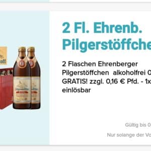 Gratis 2 Flaschen Ehrenberger Pilgerstöffchen gratis bei Logo