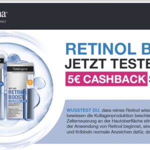 Erhalte 5 € Cashback beim Kauf von Neutrogena Retinol Boost Produkten bei DM