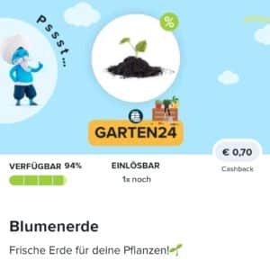 70 Cent Cashback auf Blumenerde bei Marktguru mit Code