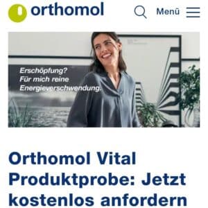 Produktprobe von Orthomol Vital jetzt gratis anfordern