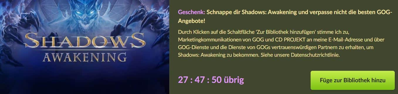 Gratis Game Shadows Awakening bei GOG