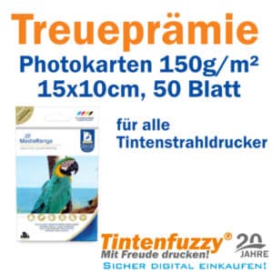 Kostenfreie Photokarten für Tintenstrahldrucker mit der APP bei Tintenfuzzy