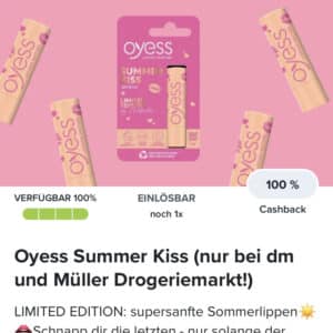 Gratis Oyess Summer Kiss (nur bei dm oder Müller)