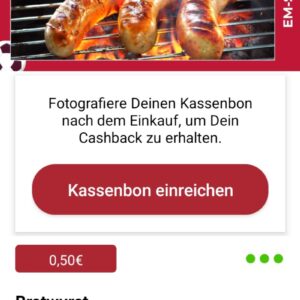 0,50€ Cashback auf Bratwurst bei scondoo