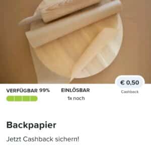 0,50€ Cashback auf Backpapier bei Marktguru