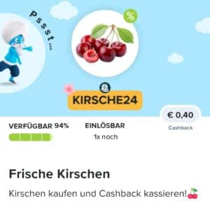 0,40€ Cashback auf Kirschen mit Promocode bei Marktguru