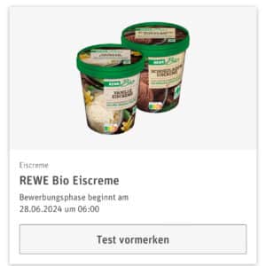 REWE Produkttest - REWE Bio Eiscreme (ab 28.06.2024)