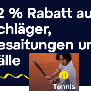 12 % Rabatt auf Schläger, Besaitungen und Bälle@Tennis_Sportega