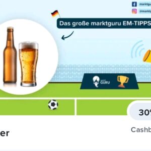 30% Cashback auf Bier (Marktguru)