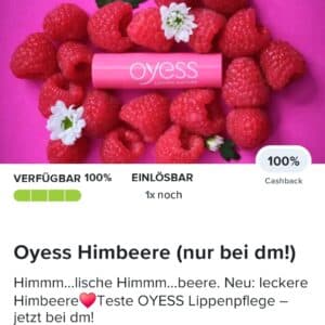 gratis Oyess Himbeere nur bei dm in der Marktguru App