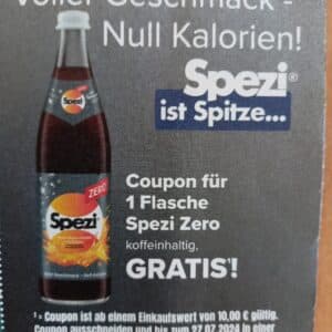 Gratis Spezi Zero bei logo Getränke