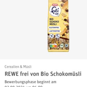 REWE Produkttest - REWE frei von Bio Schokomüsli