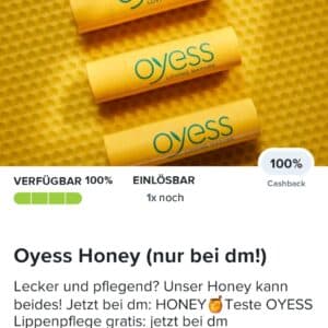 gratis Oyess Honey nur bei dm in der Marktguru App