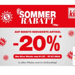 KIK Sale 20% auf bereits Reduzierte Artikel