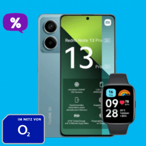 🔥 Xiaomi Redmi Note 13 Pro 5G (256GB) für 1€ + gratis Redmi Watch 3 Active + 15GB LTE für 15,99€/Monat (Blau Allnet M)