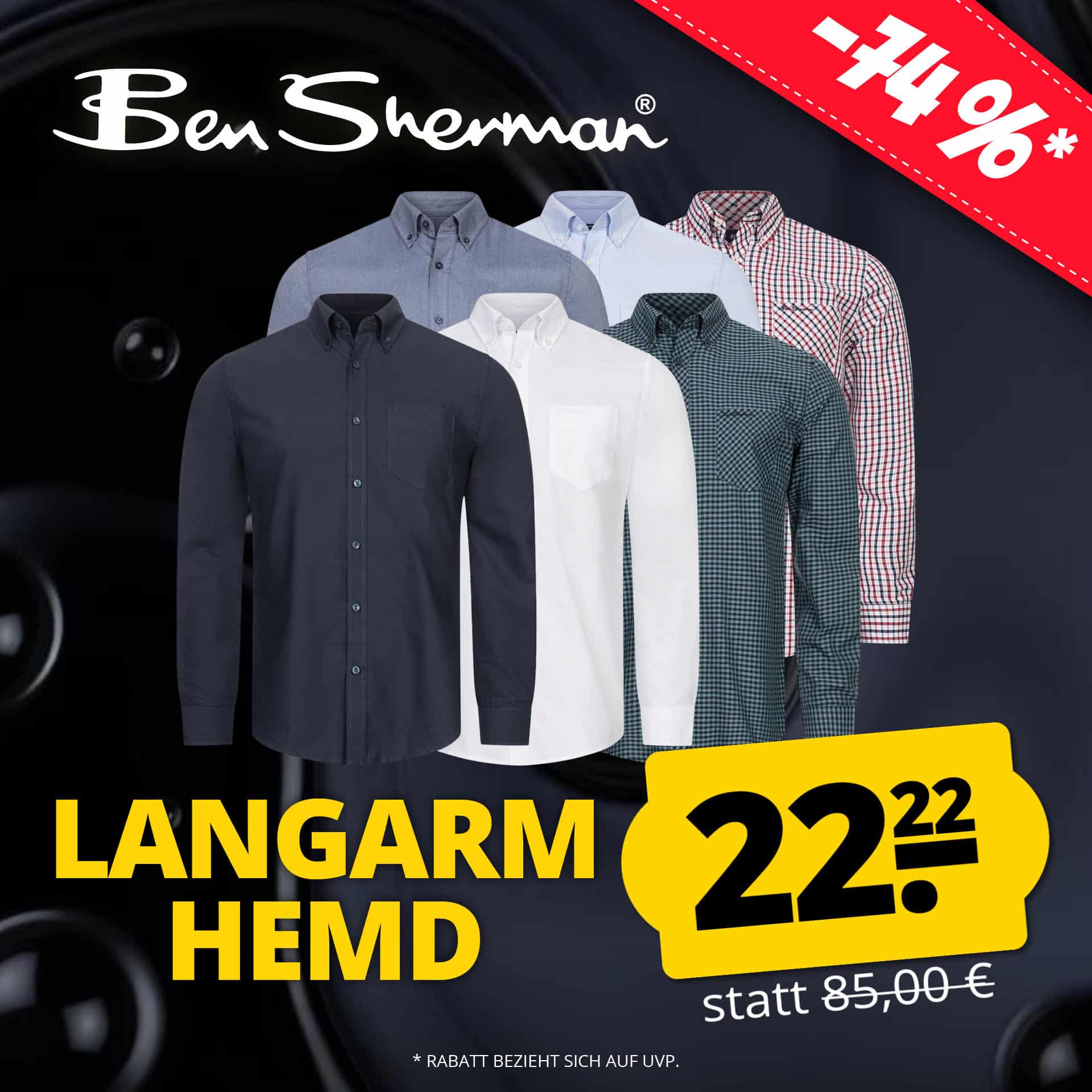 Ben Sherman Herren-Langarmhemden ab 22,22€