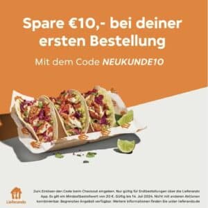 10€ Lieferando-Gutschein für Neukunden (20€ MBW)