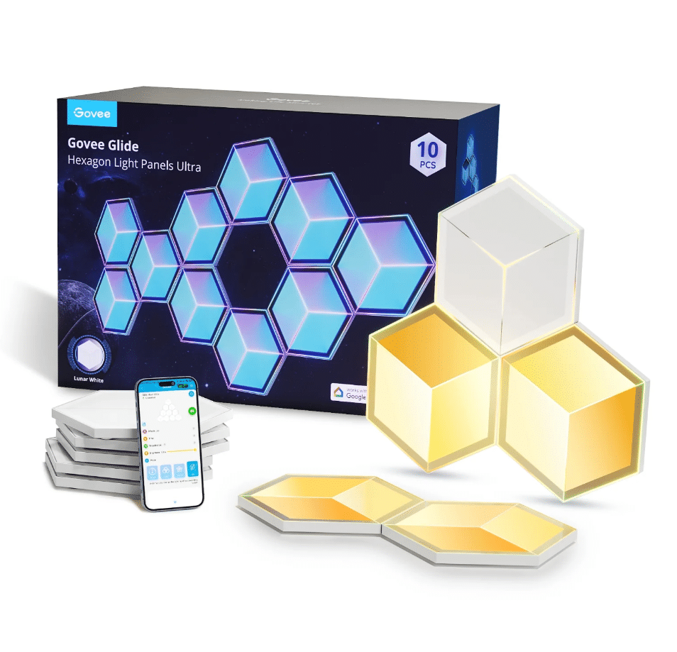 Govee Glide Hexagon Light Panels Ultra 3D ✔️ RGBIC ✔️ LED Sechsecke ✔️ 10er-Pack ✔️