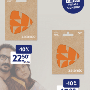 Zalando Geschenkkarte mit 10% Rabatt bei Aldi Süd