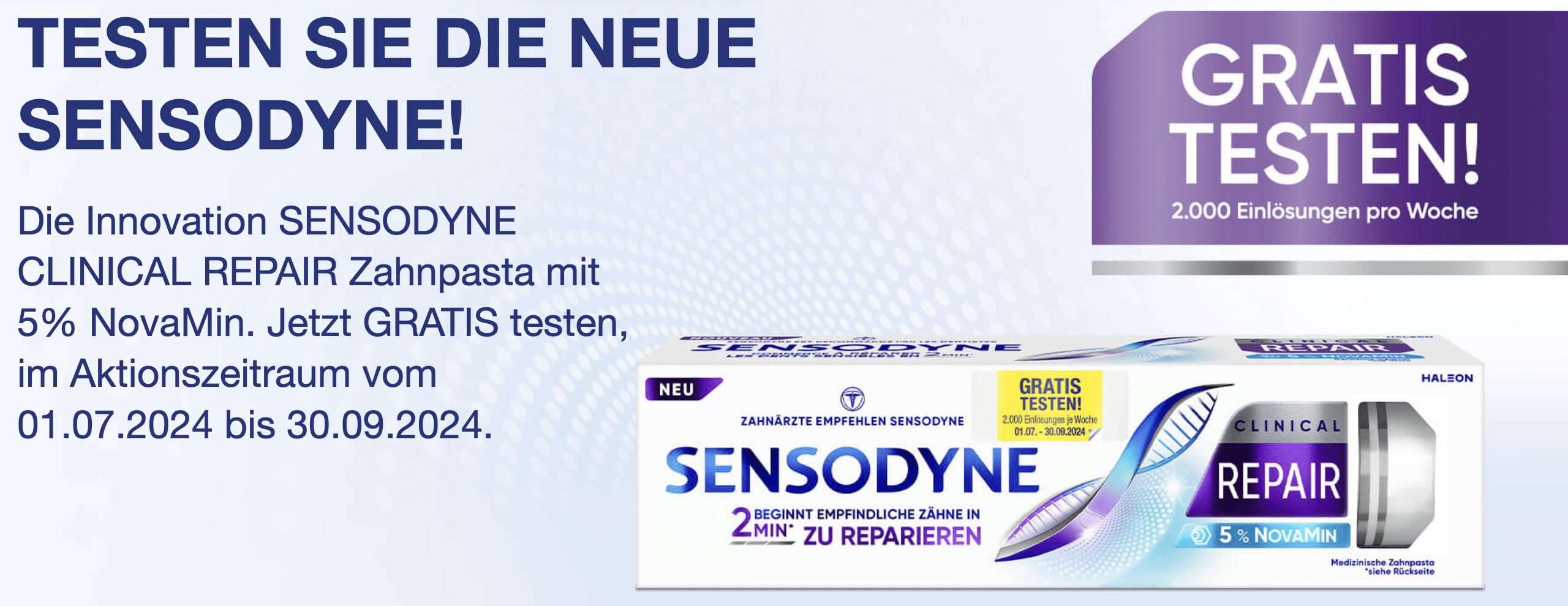 Sensodyne Clinical Repair Zahncreme GRATIS testen 🚀