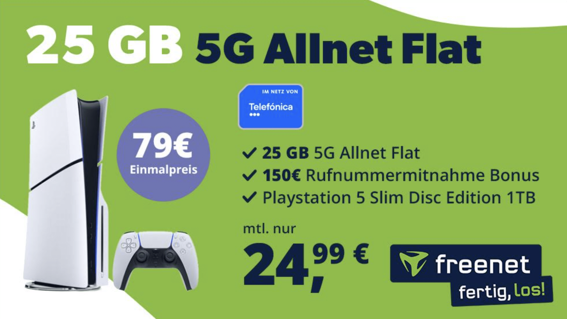 Sony Playstation 5 und Telefónica Allnet Flat 25 GB
