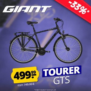 City-Trekking Fahrrad Giant Tourer GTS Sport 2021 für 499,99€ (statt 676€)