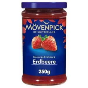 Mövenpick Gourmet-Frühstück Erdbeere, Premium Fruchtaufstrich, 250 g für 1,53€ (statt 2,79€)