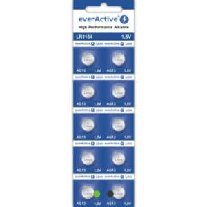 Batterien everActive AG13 1.5V, Alkaline, Mini, G13 LR1154 LR44 für 0,99€ (statt 1,81€)