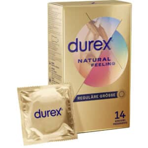 Durex Natural Feeling Kondome – Latexfreie Kondome aus Real-Feel-Material &amp; mit anatomischer Easy-On-Form – 14er Pack für 11,69€ (statt 19,49€)