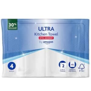 Amazon ULTRA Küchenrolle, Extra Saugfähig, 4 Rollen . 45 Blätter pro Rolle für 2,32€ (statt 3,46€)