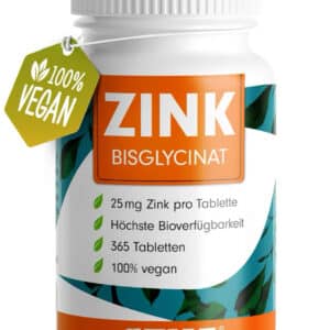 Zink 25mg - 365 Tabletten Vegan für 4,42€ (statt 9,95€)