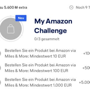 Miles and More: bis zu 5.600 Meilen bei My Amazon Challenge