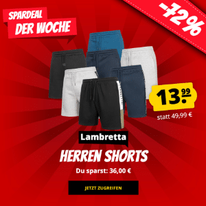 Lambretta Fleece Herren Sweat Shorts in versch. Farben für 17,94€ (statt 26€)