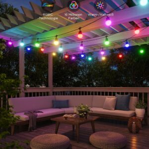 Govee Smart Lichterkette Outdoor 2 🌈 30M ✔️ RGBIC Glühbirnen mit Dimmbaren Warmweißen LED Leuchtmitteln ✔️ IP65 Wasserdicht ✔️Funktioniert mit Alexa ✔️ App-Steuerung