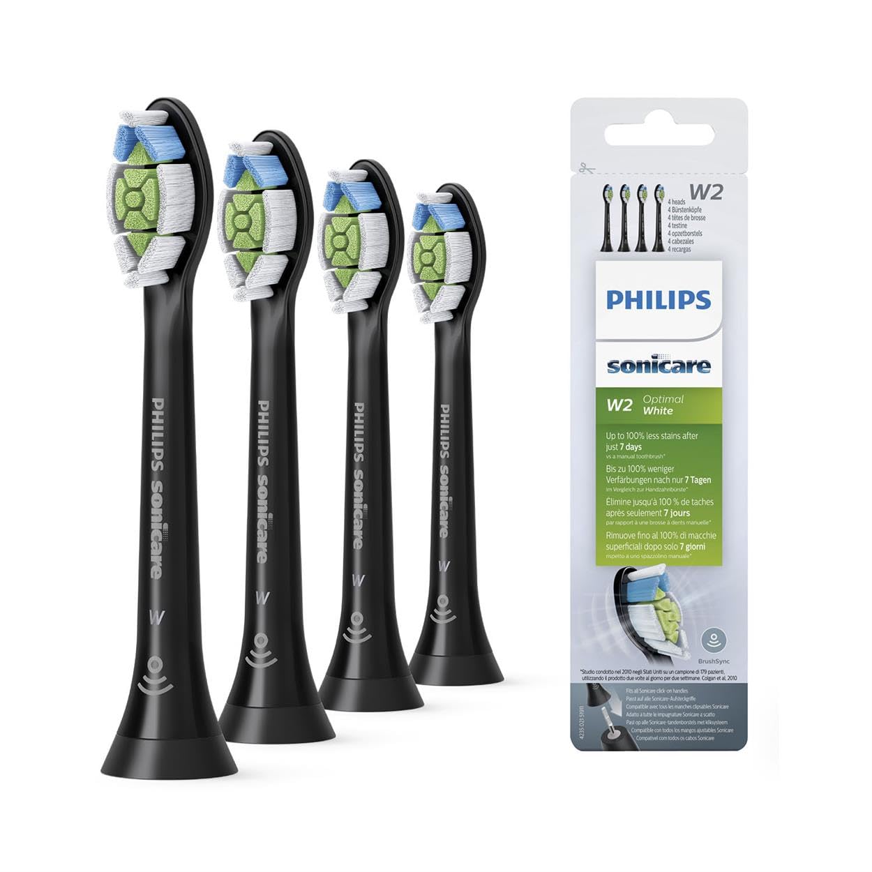 Thumbnail Philips Sonicare Original W2 Optimal White Schallzahnbürstenköpfe - 8er-Pack in Schwarz für 24,67€ (statt 30€)