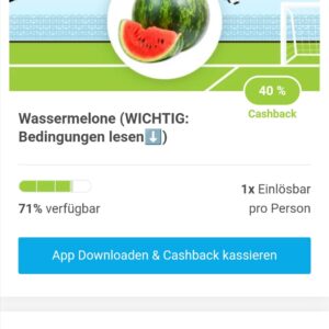 40% Cashback auf Wassermelone bei Marktguru