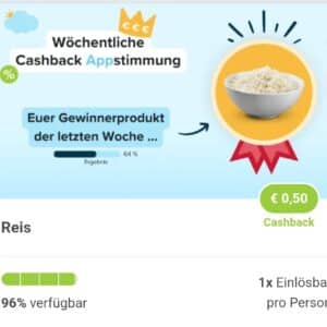 50 Cent Cashback auf Reis bei Marktguru