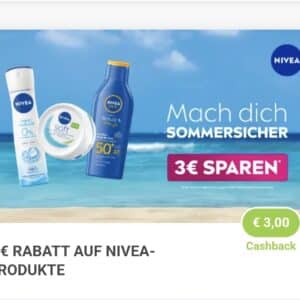 3 € RABATT AUF NIVEA-PRODUKTE bei Marktguru, wenn ihr für mindestens 10 € Nivea Produkte kauft