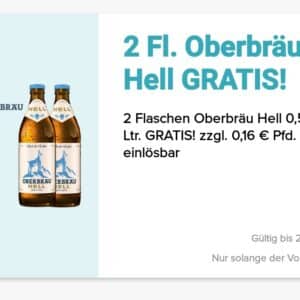 Gratis 2 Flaschen Oberbräu hell in der Logo App