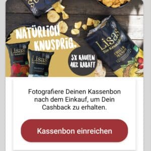 20%, 30%, 40% Cashback auf Lisas Kesselchips bei Scondoo